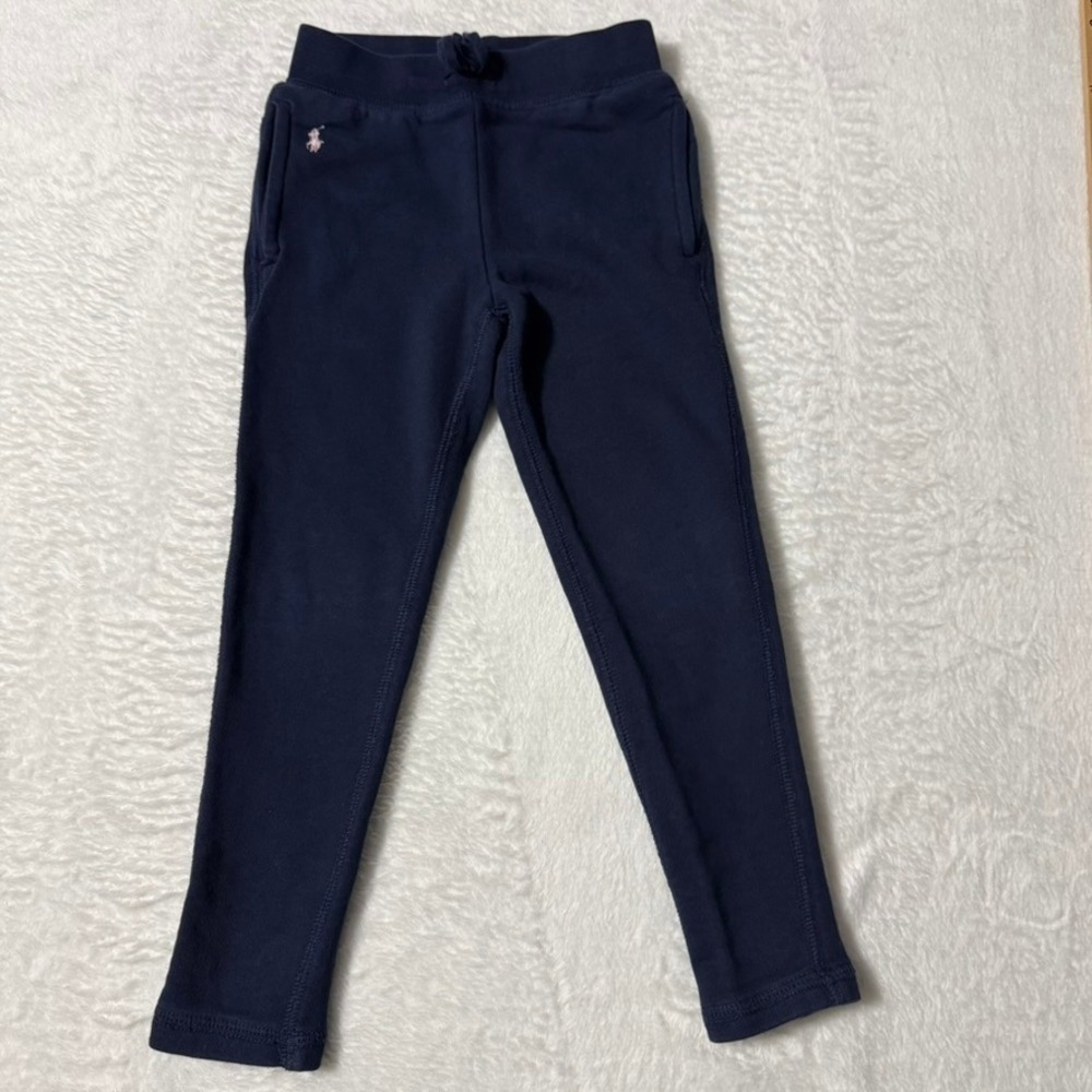 Polo Ralph Lauren Jogger Pants Kids 4T Navy Blue Pink Pony Logo Sweatpants - Picture 1 of 6